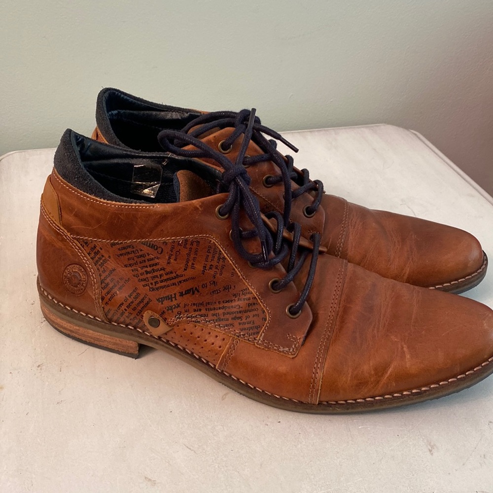 Brown leather boots